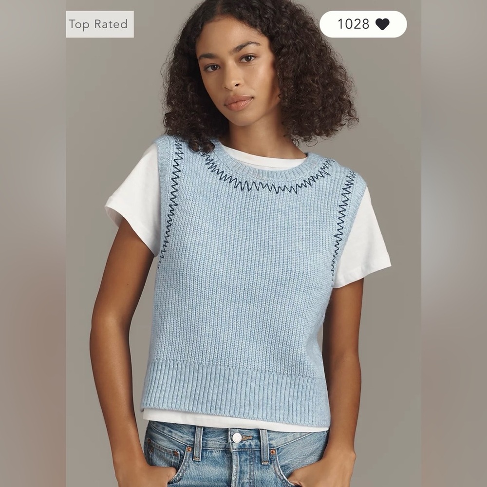 Anthropologie Pilcro Twofer Zig-Zag Sweater Vest